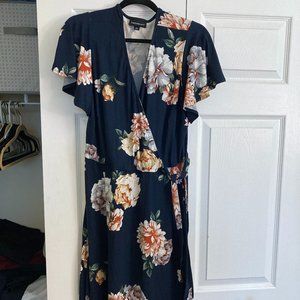 Fortune + Ivy Flower Wrap Dress Plus Size Size 1X
